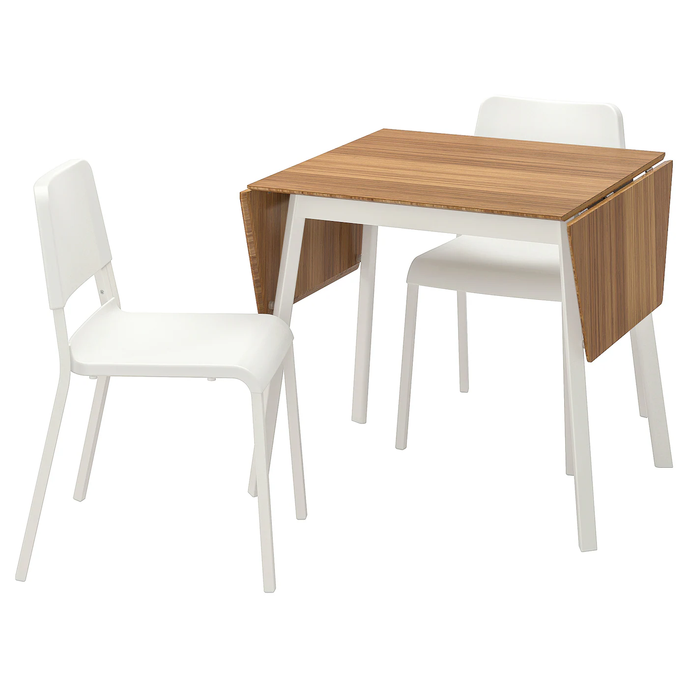 IKEA PS 2012 / TEODORES Sto i 2 stolice, bambus bela/bela