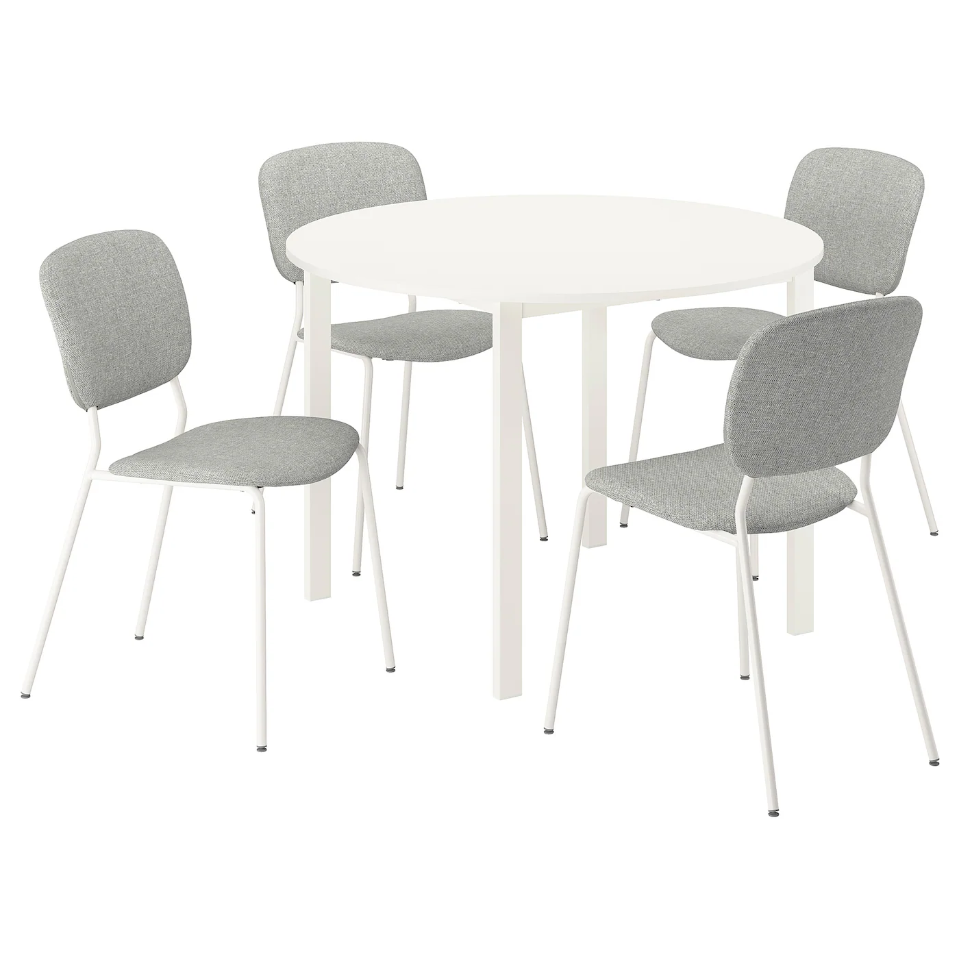 VIHALS / VIHALS Sto i 4 stolice, bela bela/bela Tibbleby bežsiva, 107 cm