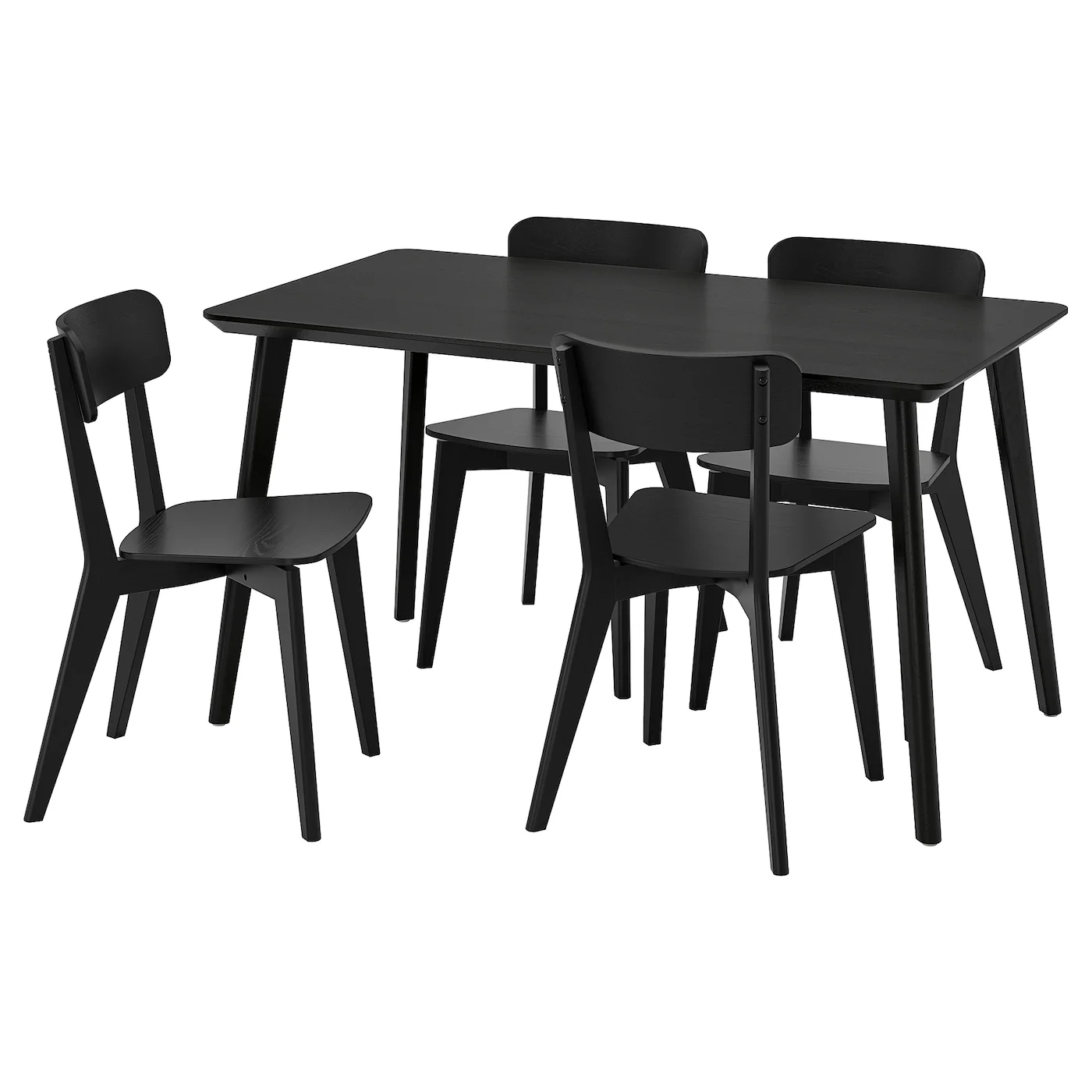 LISABO / LISABO Sto i 4 stolice, crna/crna, 140x78 cm
