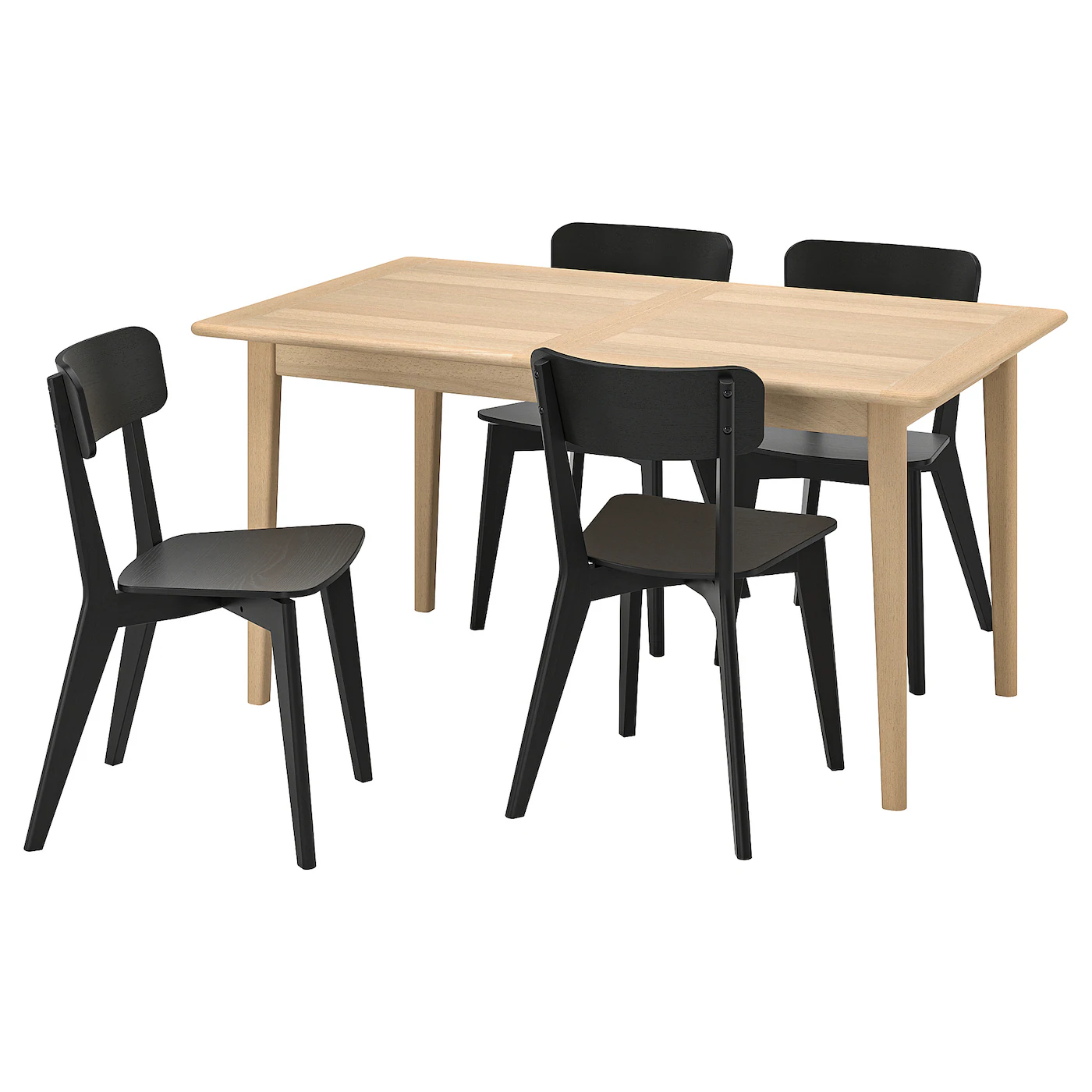 SKANSNÄS / LISABO Sto i 4 stolice, svetla bukovina furnir/crna, 150/205 cm