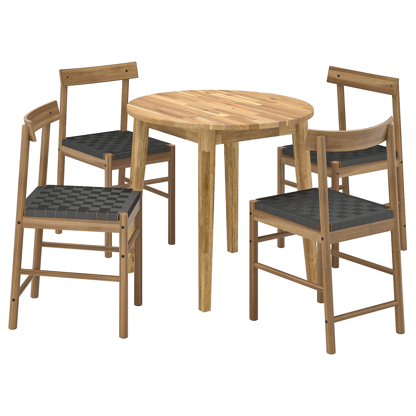 NACKANÄS / NACKANÄS Sto i 4 stolice, bagrem/bagrem, 80 cm