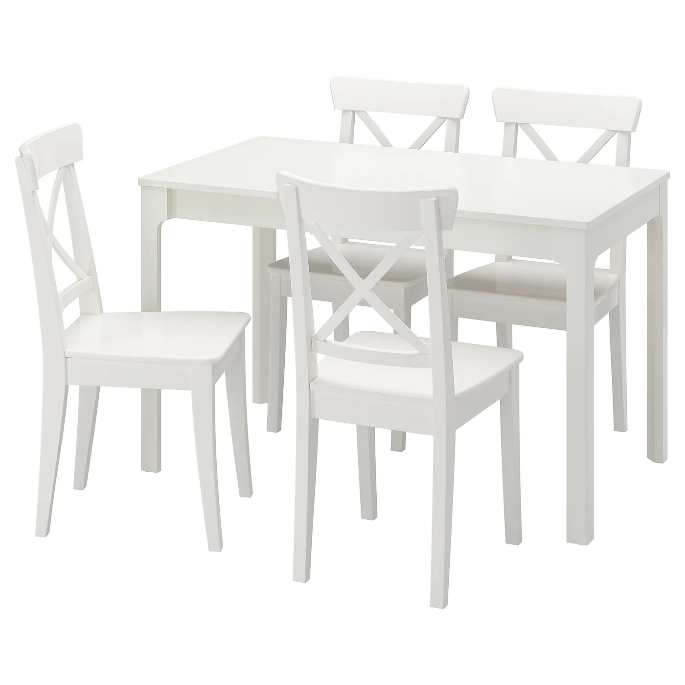EKEDALEN / INGOLF Sto i 4 stolice, bela/bela, 80/120 cm