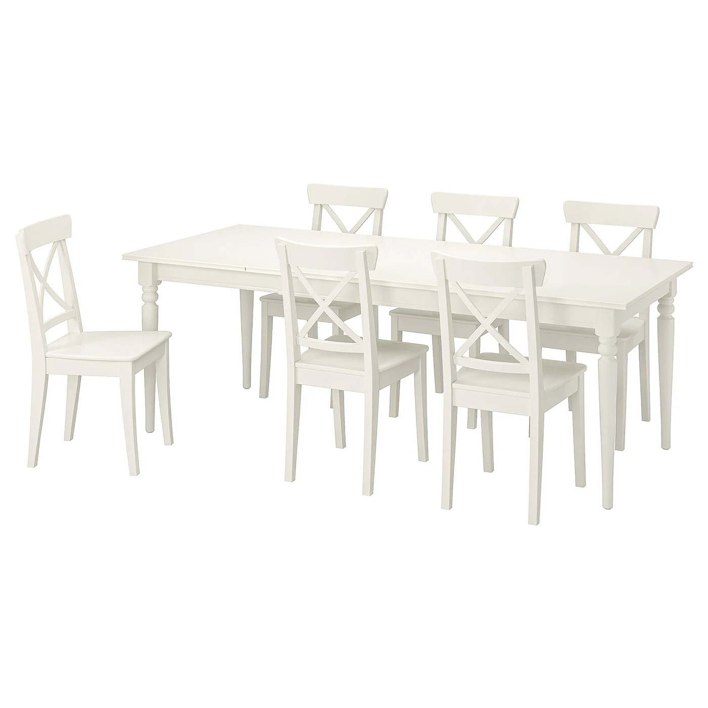 INGATORP / INGOLF Sto i 6 stolica, bela/bela, 155/215 cm