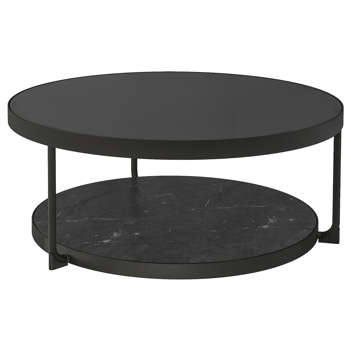 FRÖTORP Stočić za kafu, boja antracita im. mermera/crna staklo, 88 cm