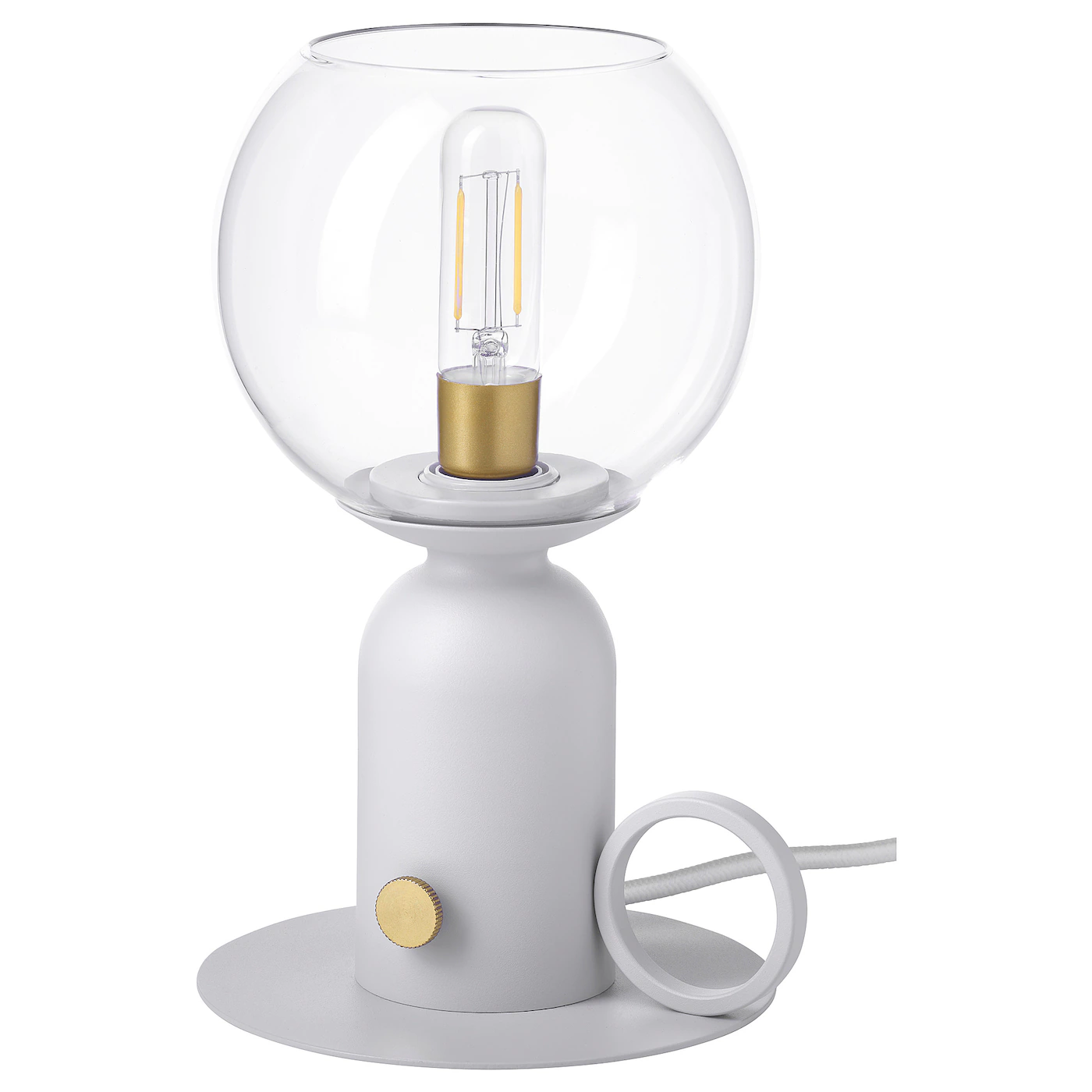 ÅSKMULLER Stona lampa, podesivog intenziteta svetlosiva, 24 cm