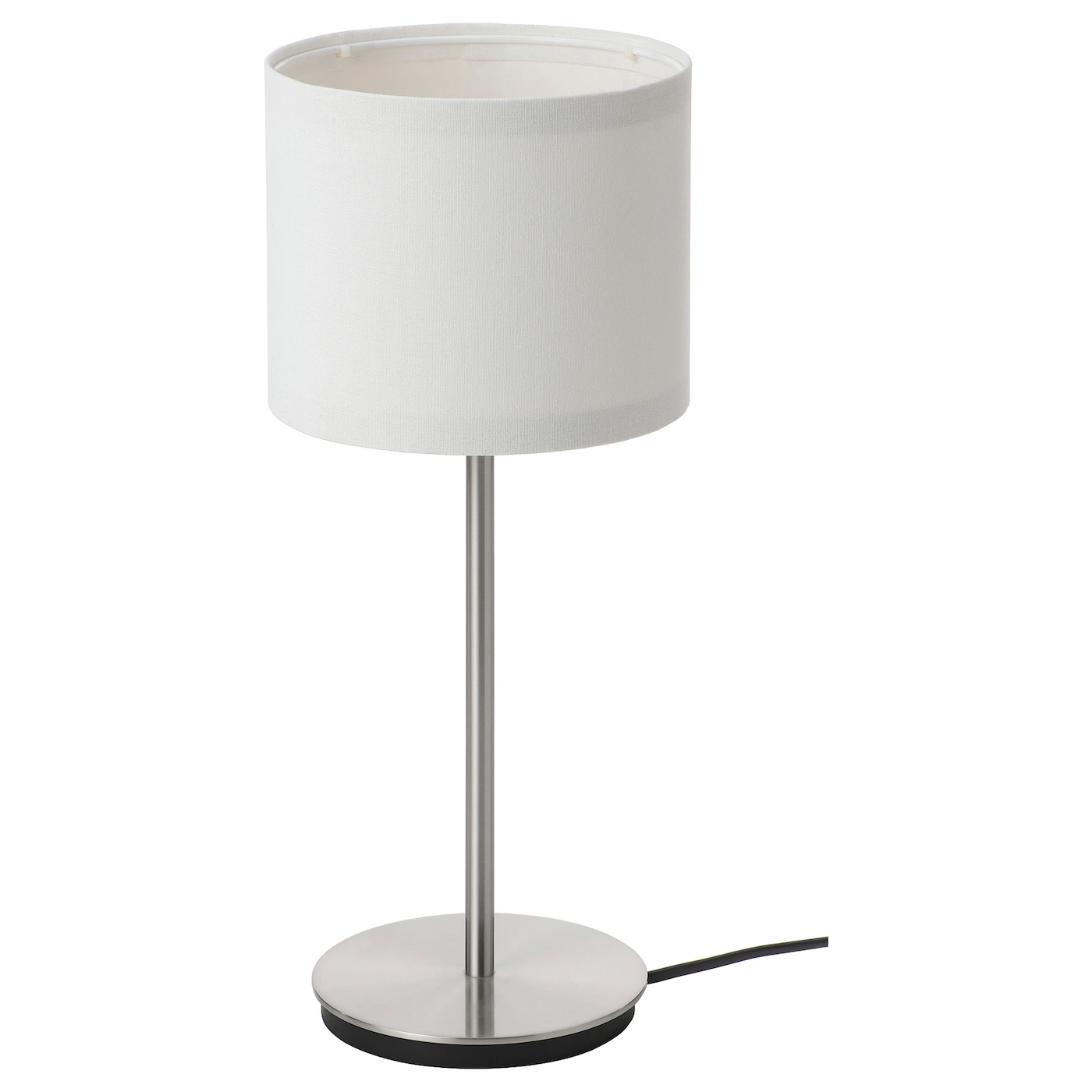 RINGSTA / SKAFTET Stona lampa, bela/niklovano, 41 cm