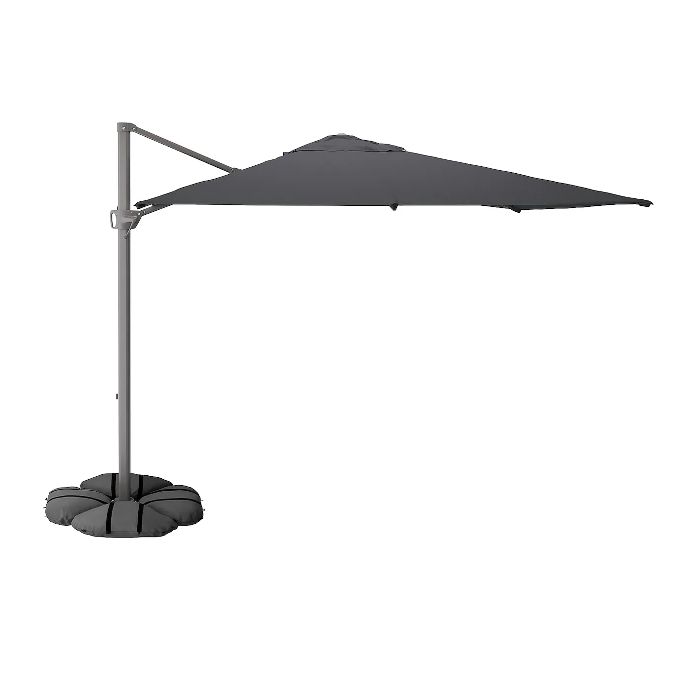SEGLARÖ / IGGÖN Suncobran, viseći s postoljem, boja antracita/tamnosiva, 330x240 cm