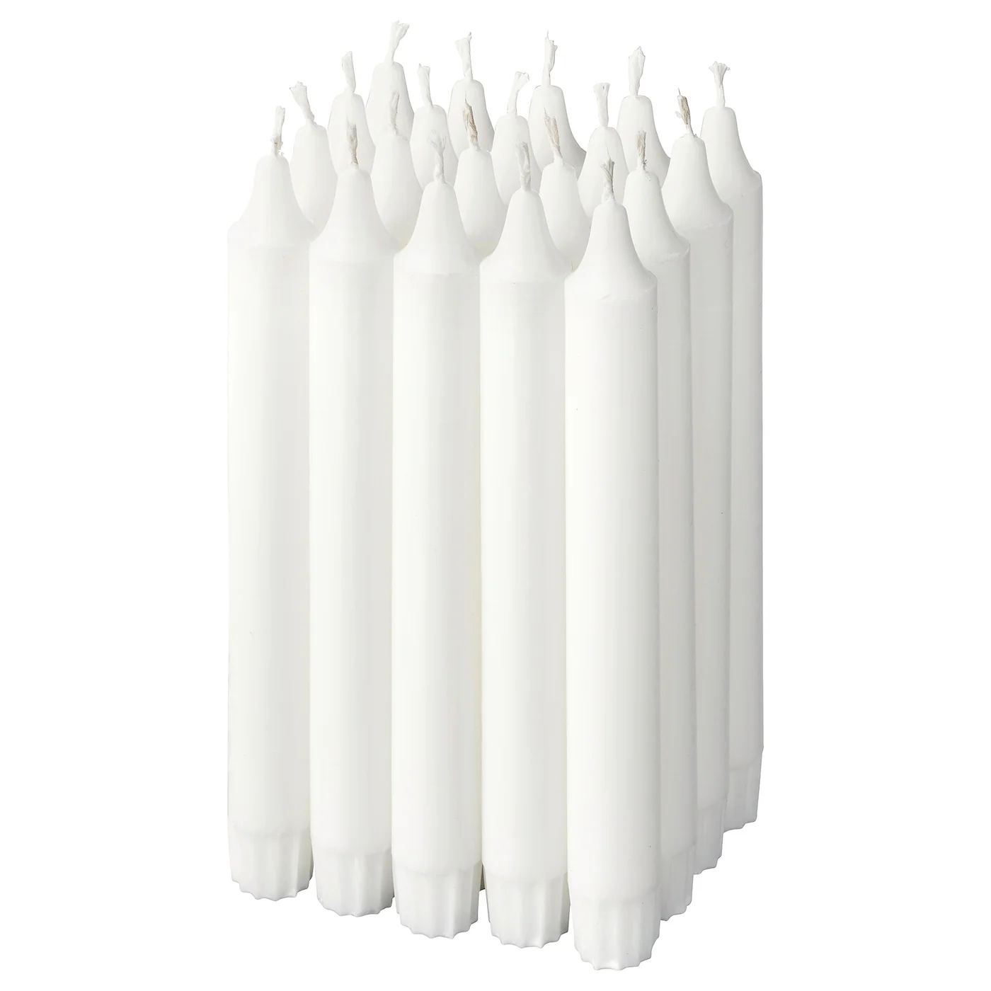 JUBLA Sveća bez mirisa za luster, bela, 19 cm