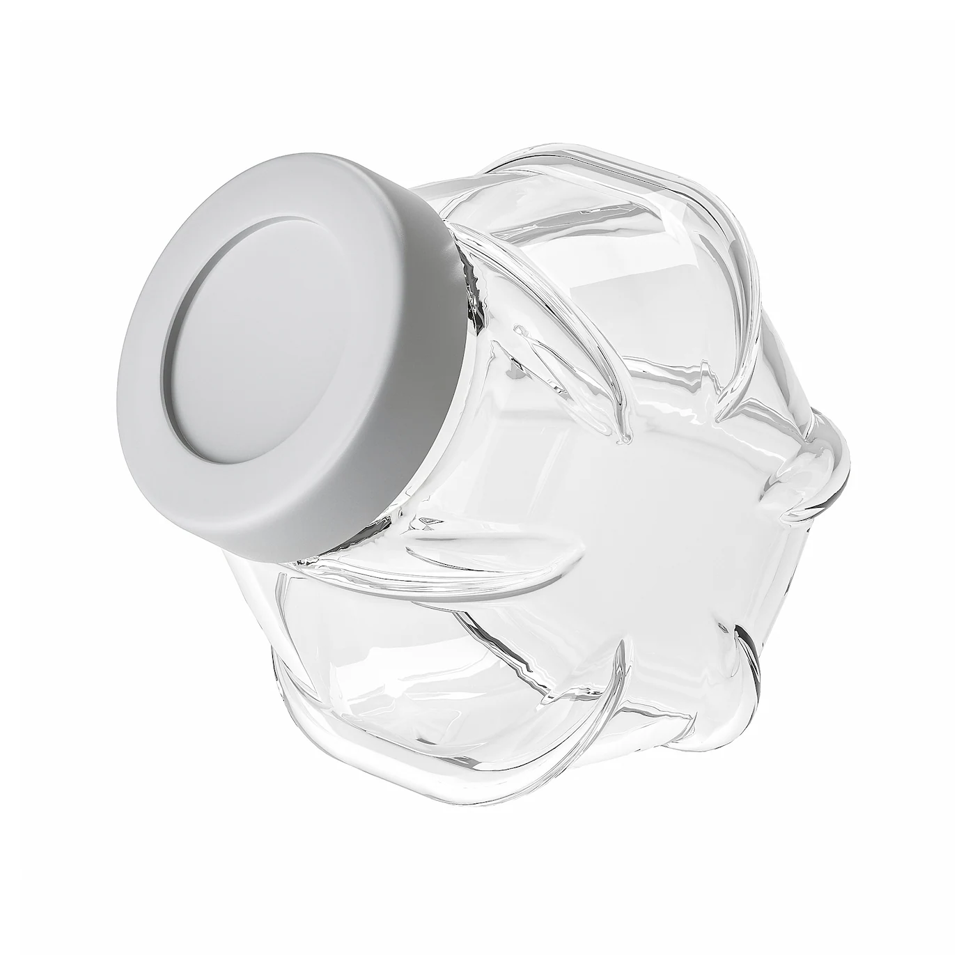 FÖRVAR Tegla s poklopcem, staklo/boja aluminijuma, 1.8 l