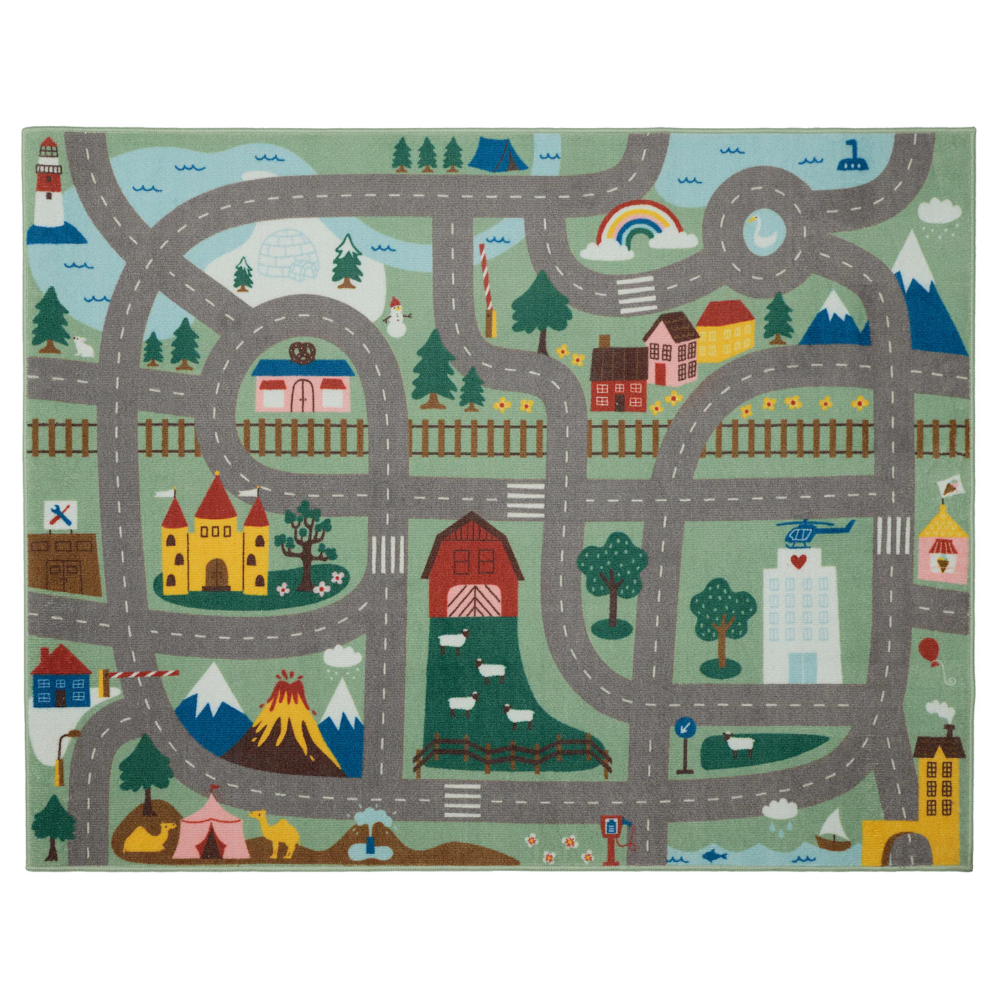 VALLABY Tepih, zelena, 100x133 cm
