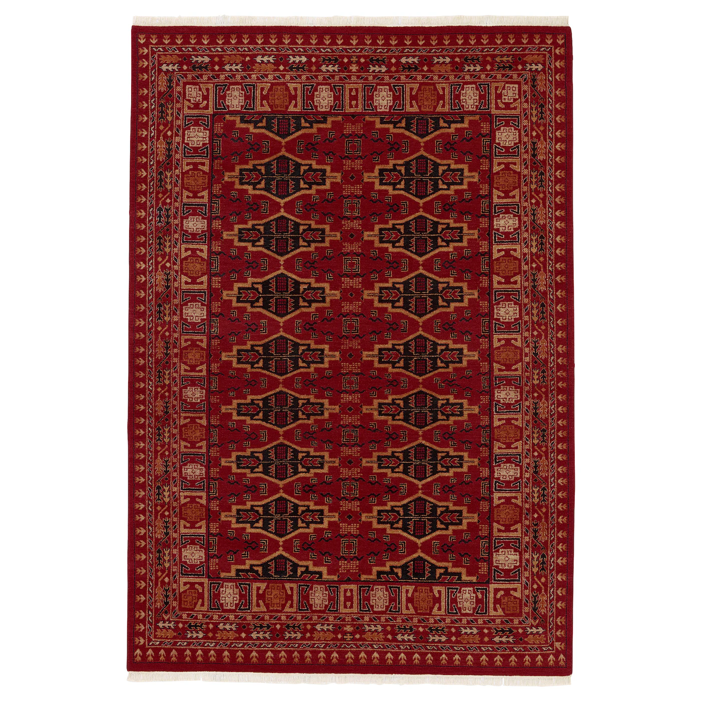 VIMPELGRÄS Tepih, niski flor, crvena geometrijski/ručni rad, 170x240 cm