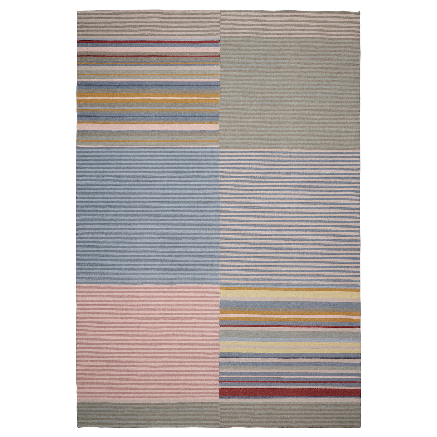 BUDDINGE Tepih, ravno tkani, ručni rad raznobojno/dezen na pruge, 170x240 cm