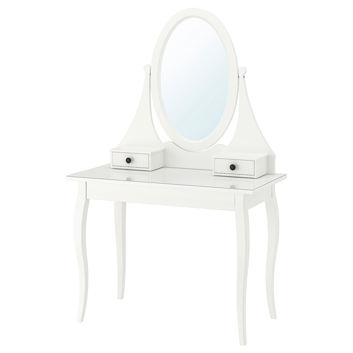 HEMNES Toaletni sto s ogledalom, bela, 100x50 cm
