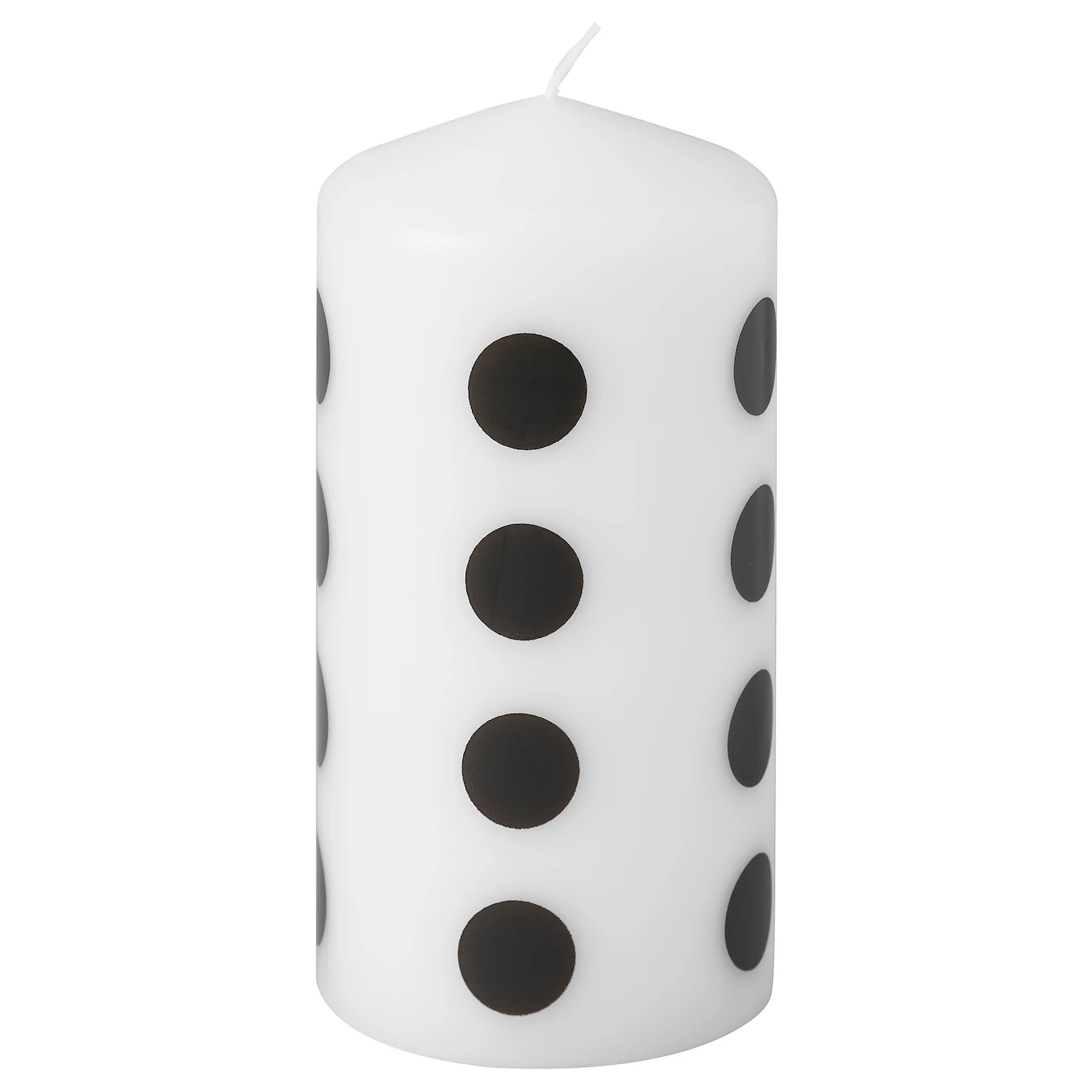 FENOMEN Top sveća bez mirisa, tačkasto/crna bela, 14 cm