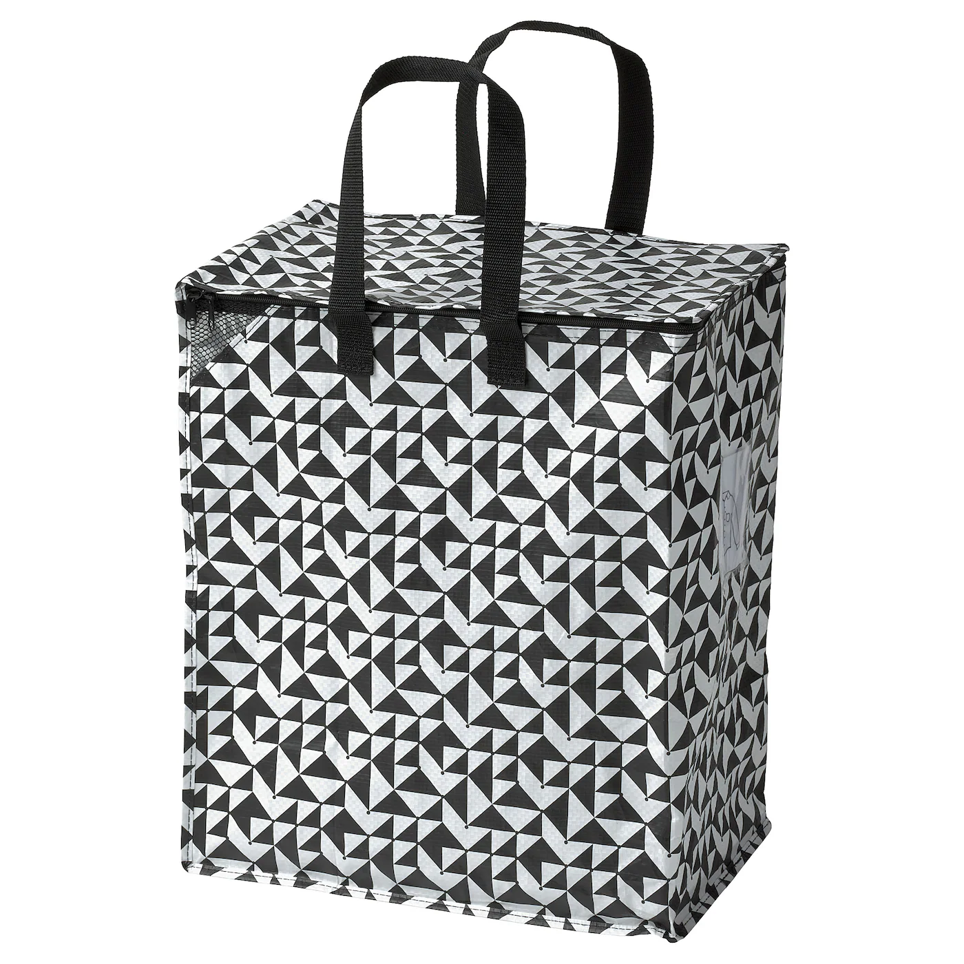 KNALLA Torba, crna/bela, 40x25x47 cm/47 l