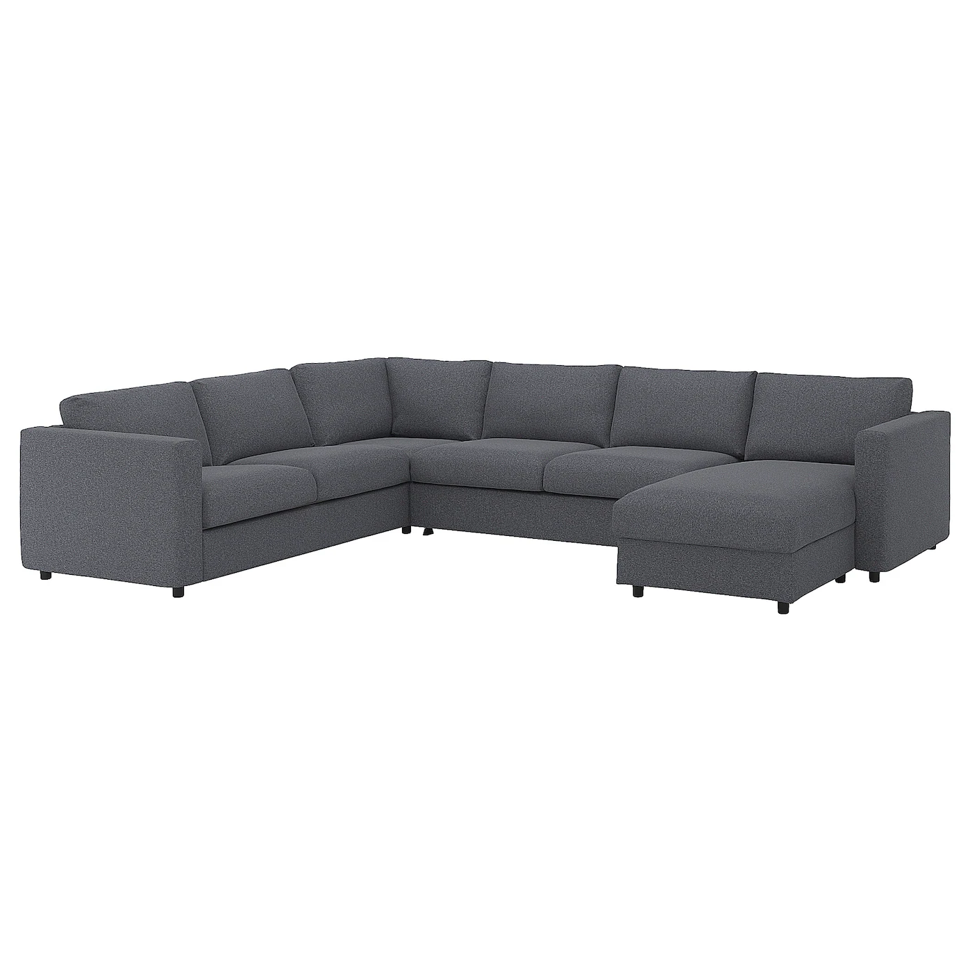 VIMLE Ugaona sofa ležaj i lenjivac, 5-sed, Gunnared zagasitosiva