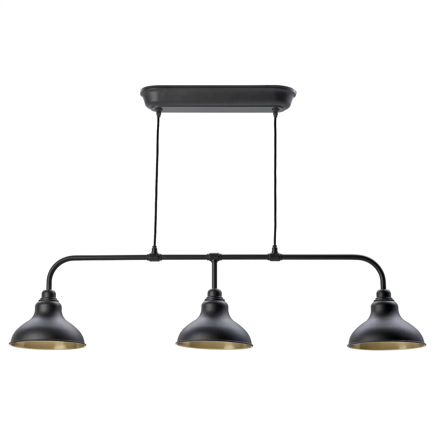 AGUNNARYD Visilica s 3 lampe, crna, 122 cm