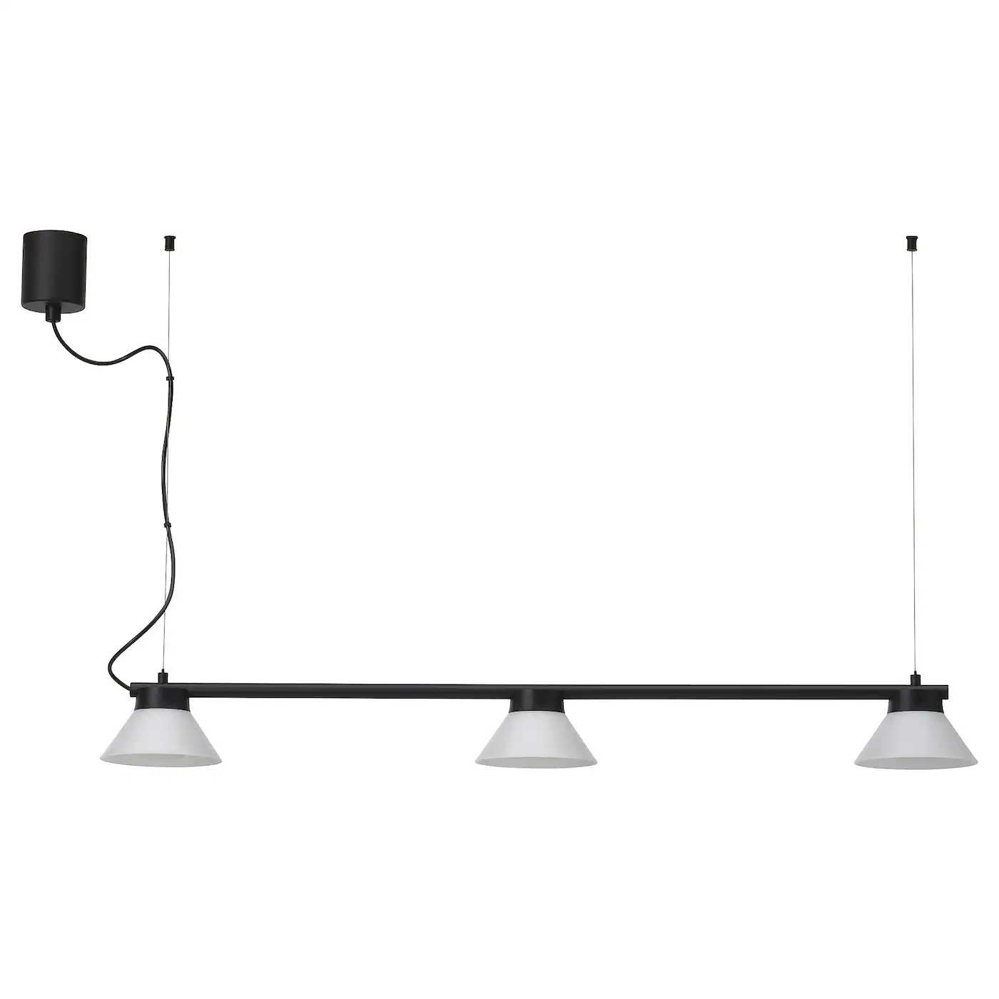 SAMBORD Visilica s 3 lampe, crna/bela