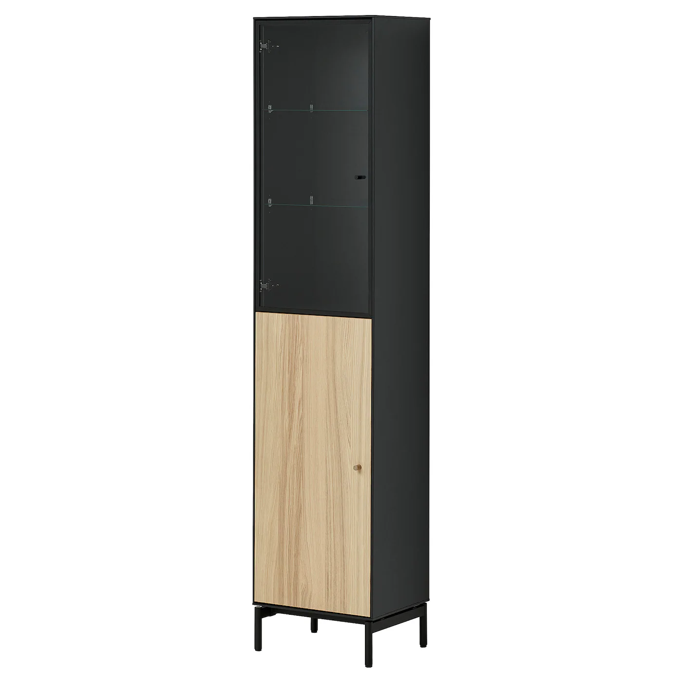 BOASTAD Visoki element, crna/hrastov furnir, 41x32x185 cm