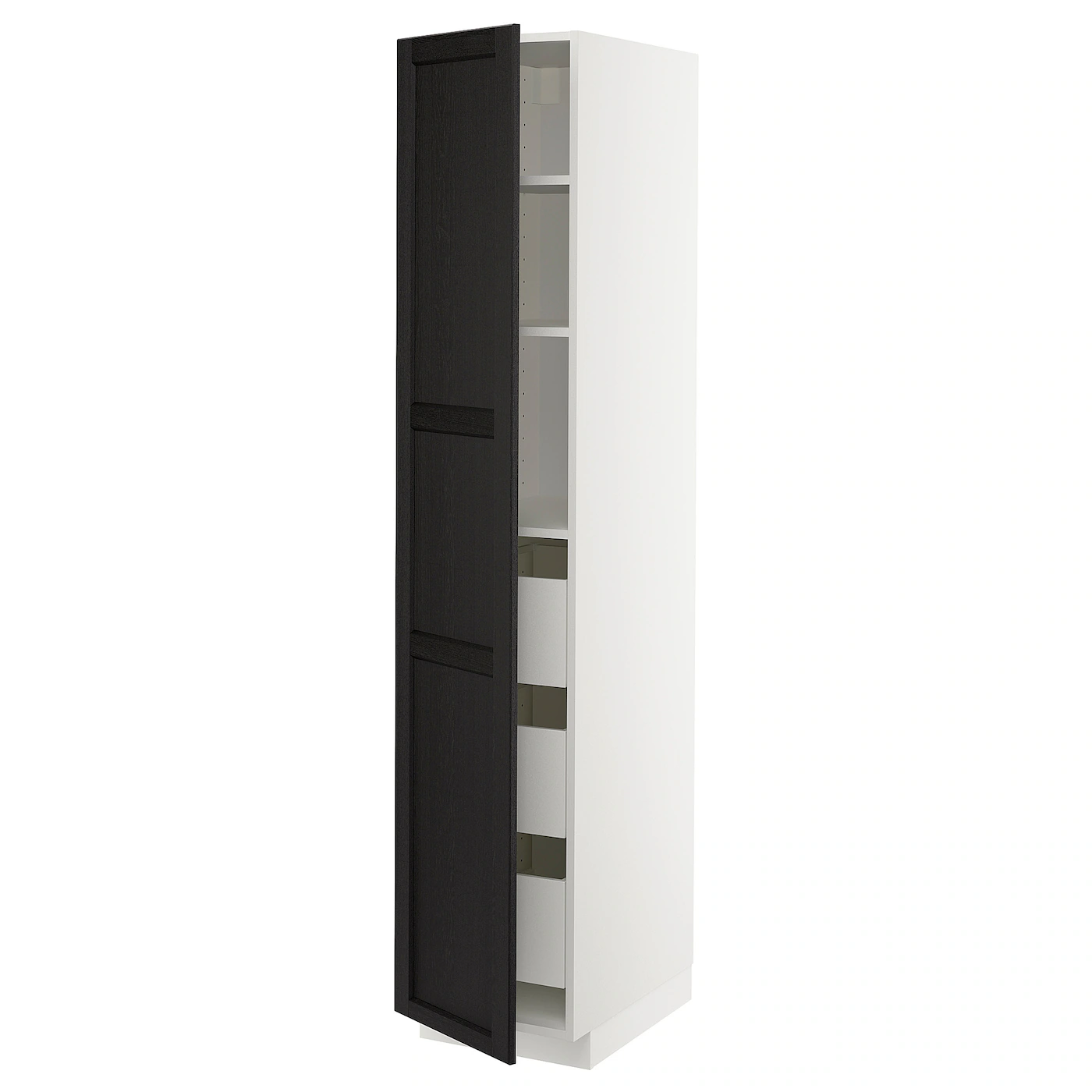 METOD / MAXIMERA Visoki element s fiokama, bela/Lerhyttan crno bajcovano, 40x60x200 cm