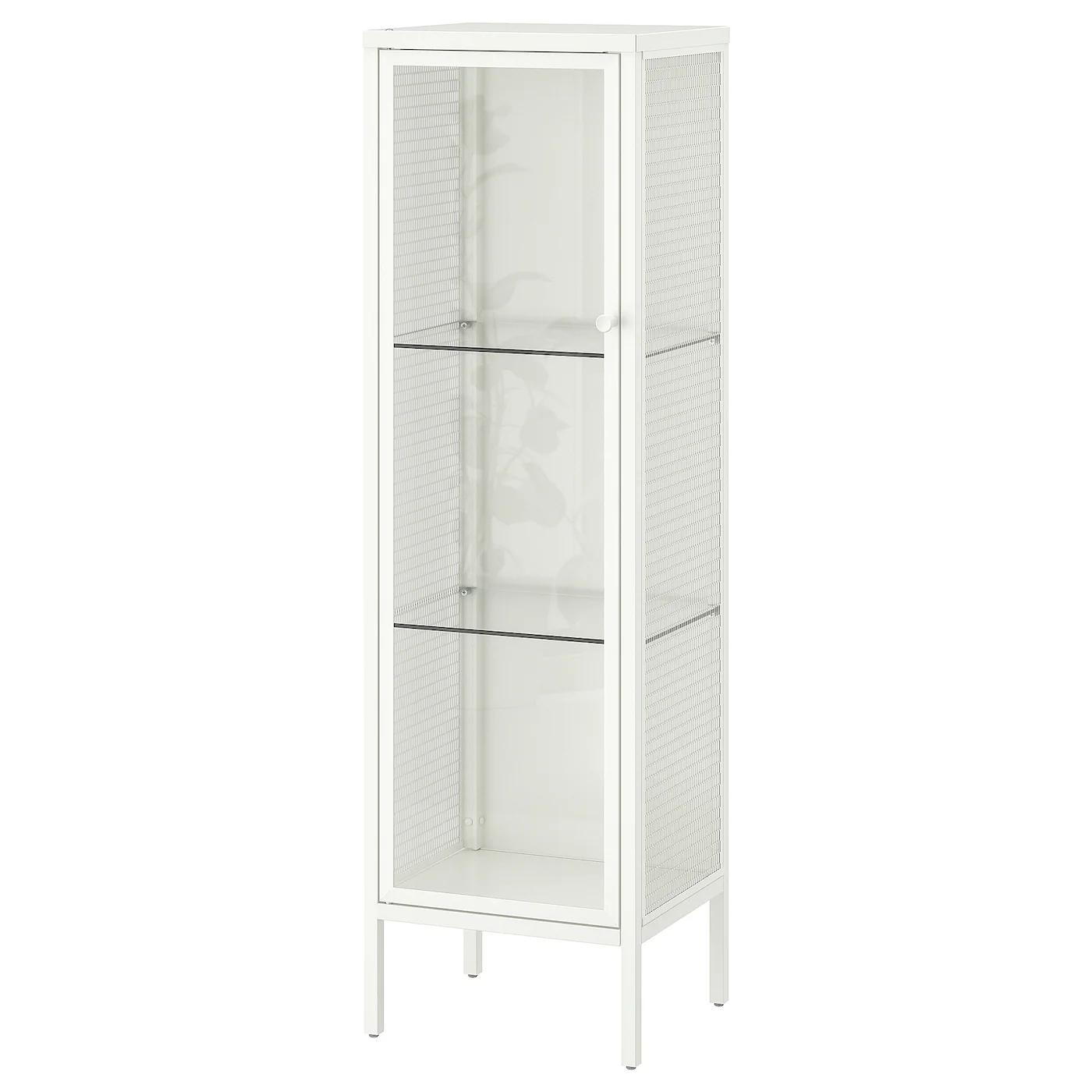 BAGGEBO Vitrina, metal/bela, 34x30x116 cm