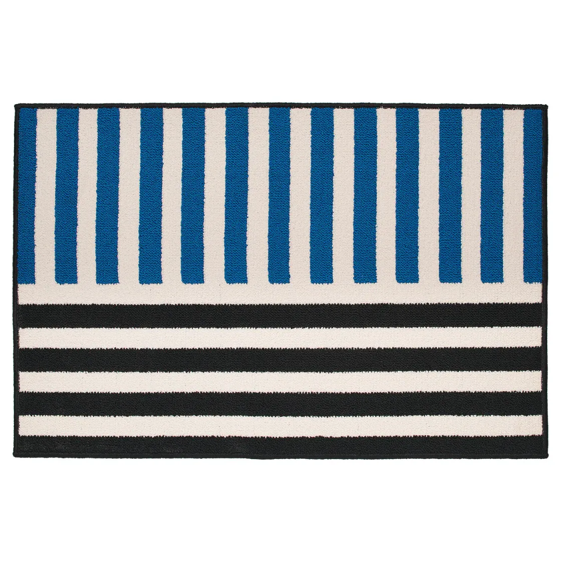 VÄNDPLATS Tepih, niski flor, plava crna/pruga, 60x90 cm