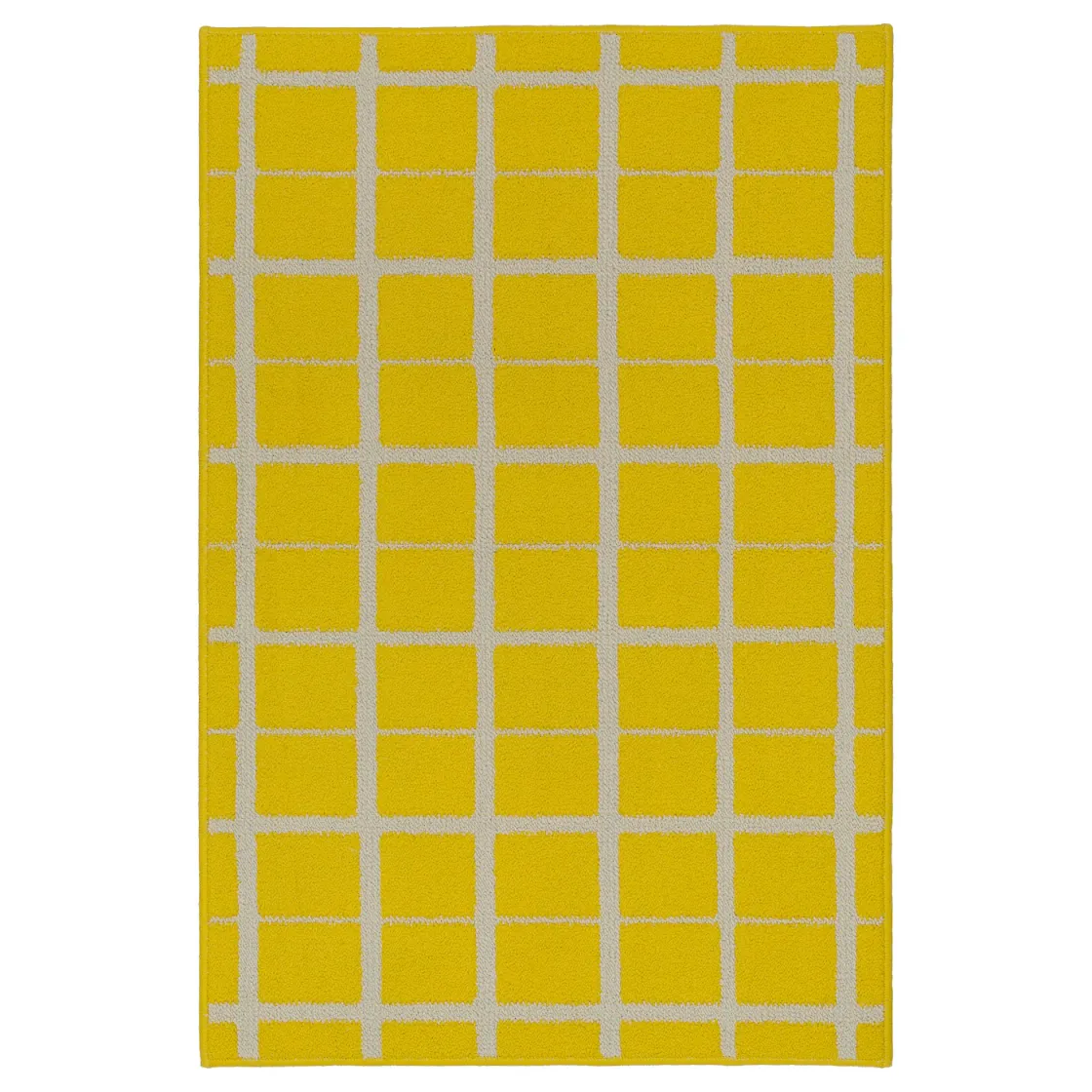 VÄNDPLATS Tepih, niski flor, žuta/karirano, 60x90 cm