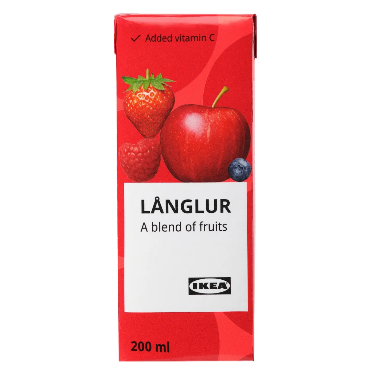LÅNGLUR Voćni smuti, crvena/dodat vitamin C, 200 ml