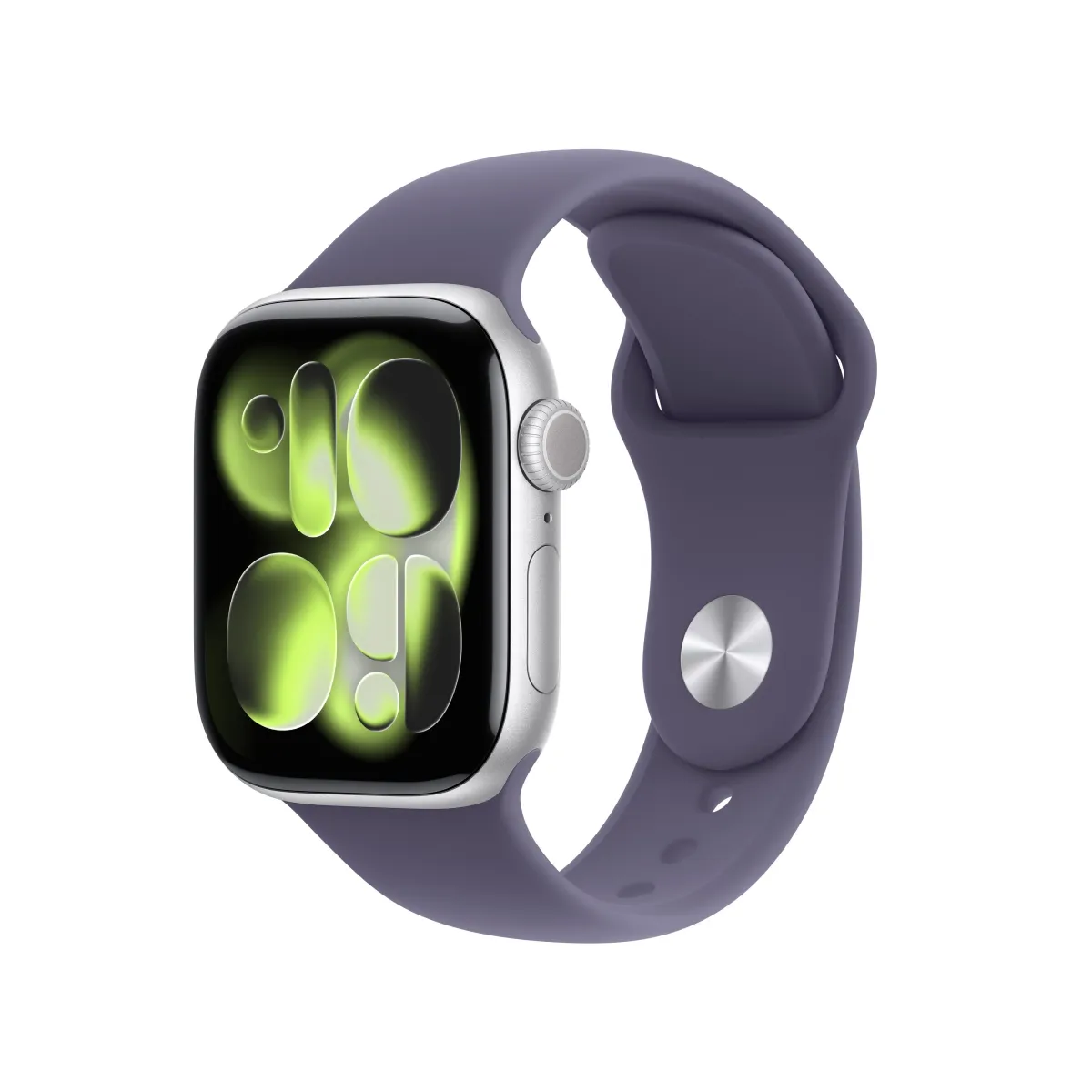 Apple Watch Series 11 GPS + Cellular 42mm Silver Aluminium Case with Purple Fog Sport Band - M/L