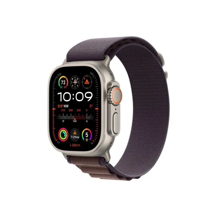 Apple Watch Ultra2 Cellular, 49mm Titanium Case with Indigo Alpine Loop - Small