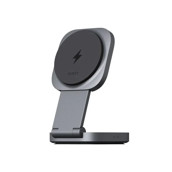 AUKEY MagFusion L 2-in-1 Foldable Qi2 Magnetic Fast Wireless Charging Station