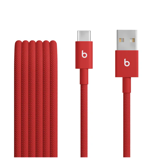 Beats USB-A to USB-C Woven Cable (1.5 m) - Rapid Red