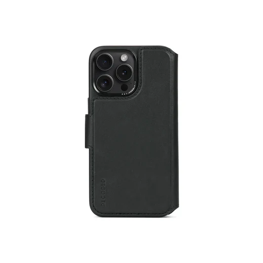 Decoded Leather Detachable Wallet, black - Phone 15 Pro Max