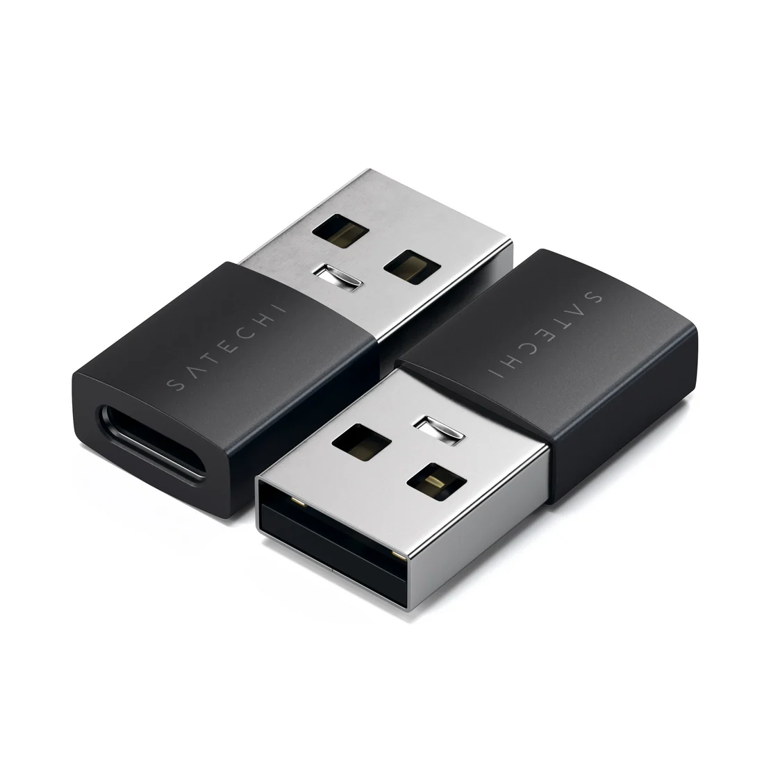 Satechi Aluminum 2x Type-A to Type-C Adapter - Space Black