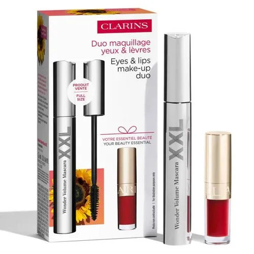 Clarins  Mascara Wonder Volume XXL Eyes And Lips Make Up Duo Set 25 - Mascara Wonder Volume Xxl Eyes And Lips Make Up Duo Set 25