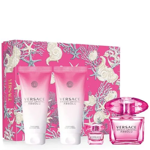 Versace Bright Crystal Absolu Set - Bright Crystal Absolu Set(Edp 90ml+Showergel 100ml+Bodylotion 100ml+Miniature)25