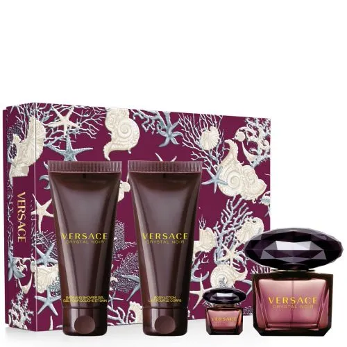 Versace Crystal Noir Woman Set - Crystal Noir Woman Set(Edp 90ml+Body Lotion 100ml+Shower Gel 100ml+Miniature)25