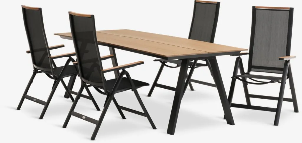 FAUSING D220 sto natur + 4 BREDSTEN stolice crna