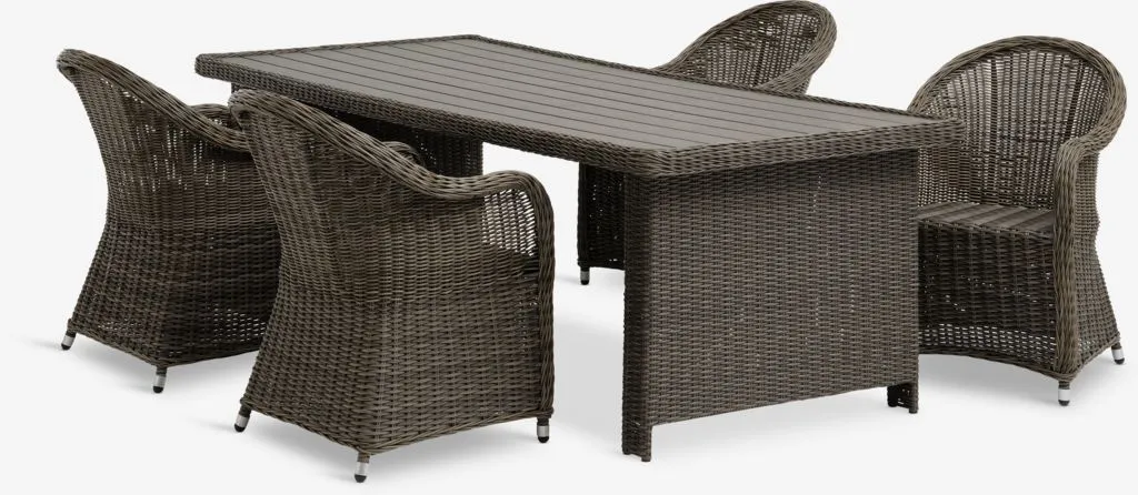 GAMMELBY D225 sto + 4 GAMMELBY stolice siva