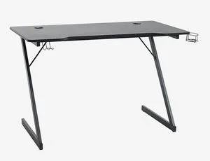 Gejmerski sto HALSTED 60x120 sa drž. za čaše i slušal. crna