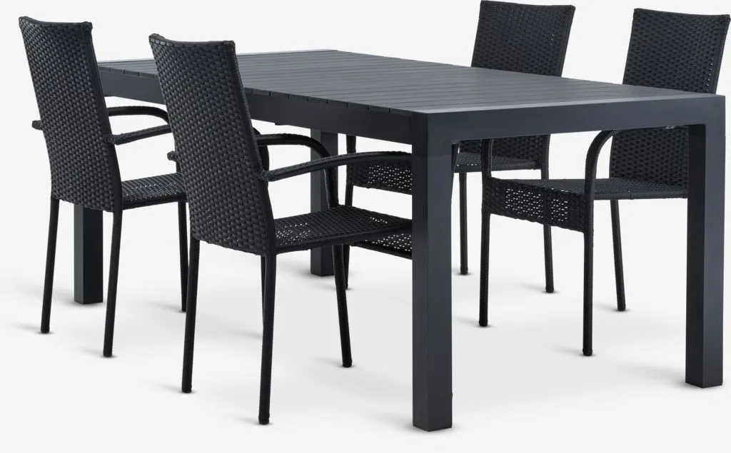 HESTEHAVE D205/275 sto + 4 GUDHJEM stolice crna