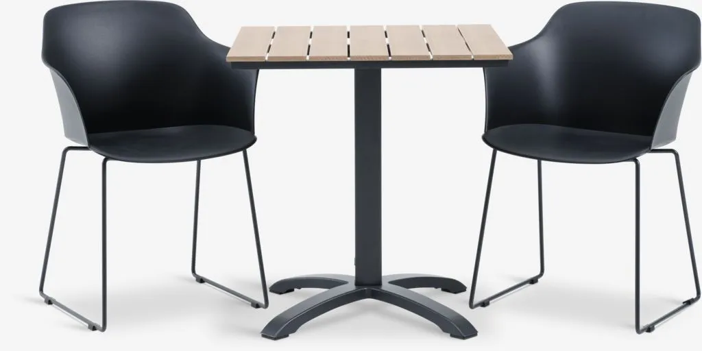 HOBRO D70 sto natur + 2 SANDVED stolice crna