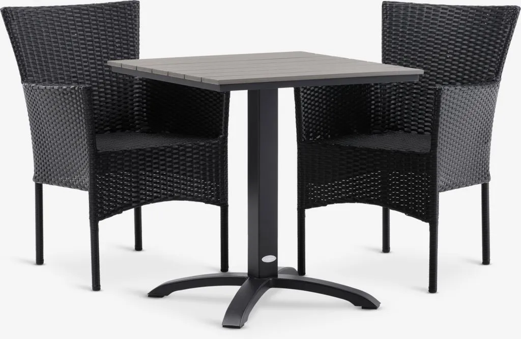 HOBRO D70 sto siva + 2 AIDT stolice crna