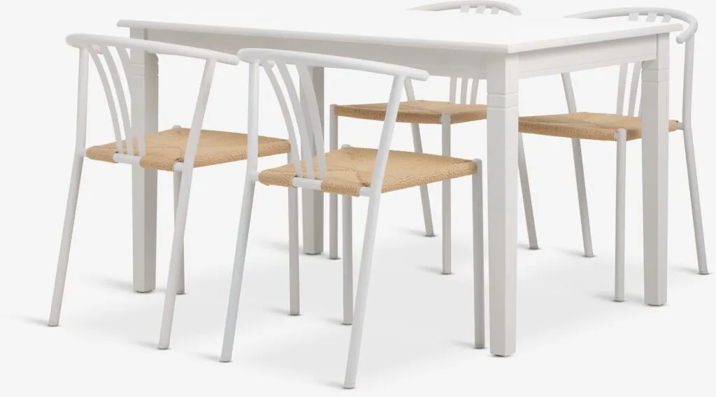 KIRKEBY D130/220 sto bela + JYDERUP bela/natur