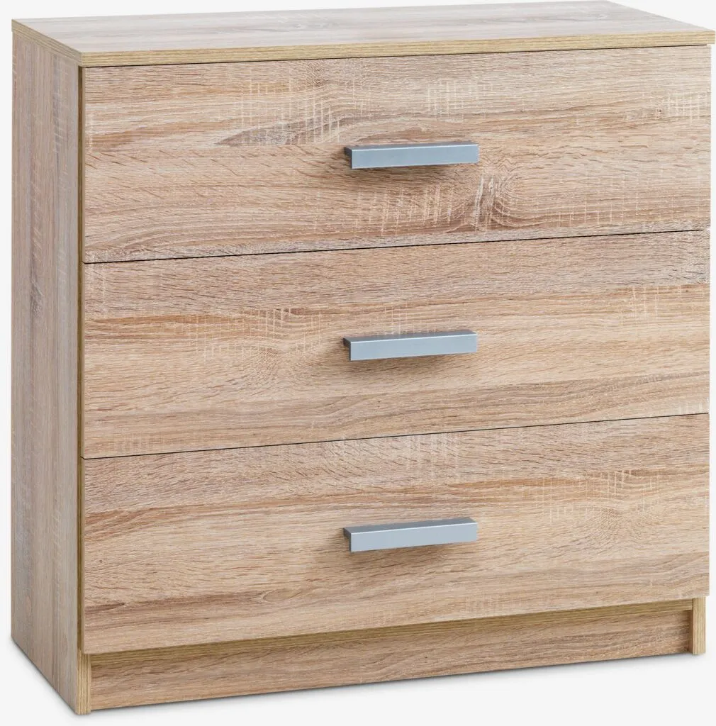 Komoda TAPDRUP 3 fioke svetao hrast boja