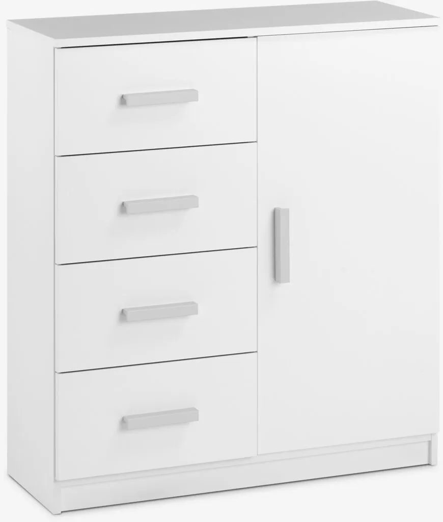 Komoda TAPDRUP 4 fioke 1 vrata bela
