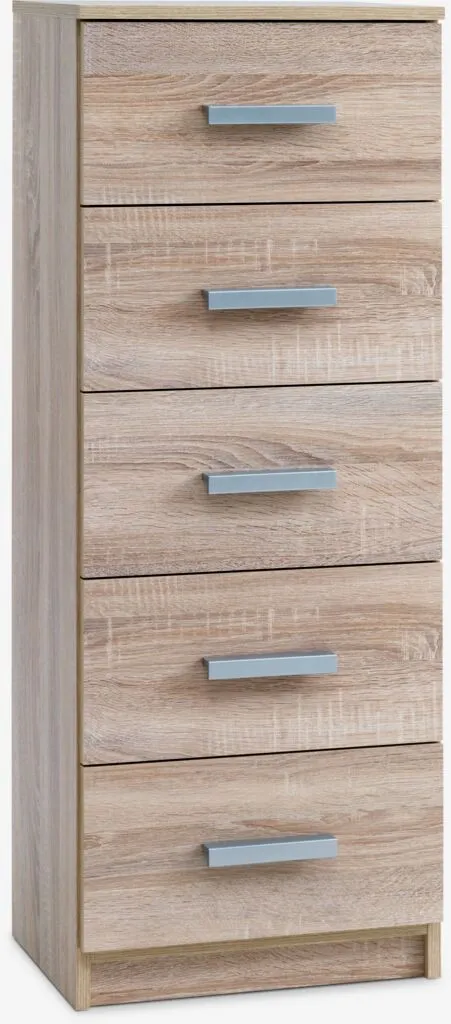 Komoda TAPDRUP 5 fioka uska svetao hrast boja