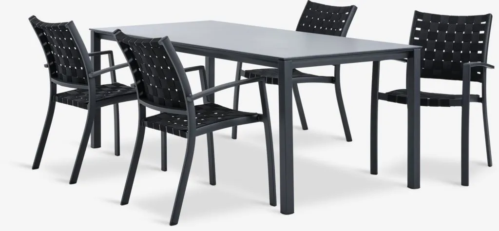 LANGET D207 sto + 4 JEKSEN stolice crna