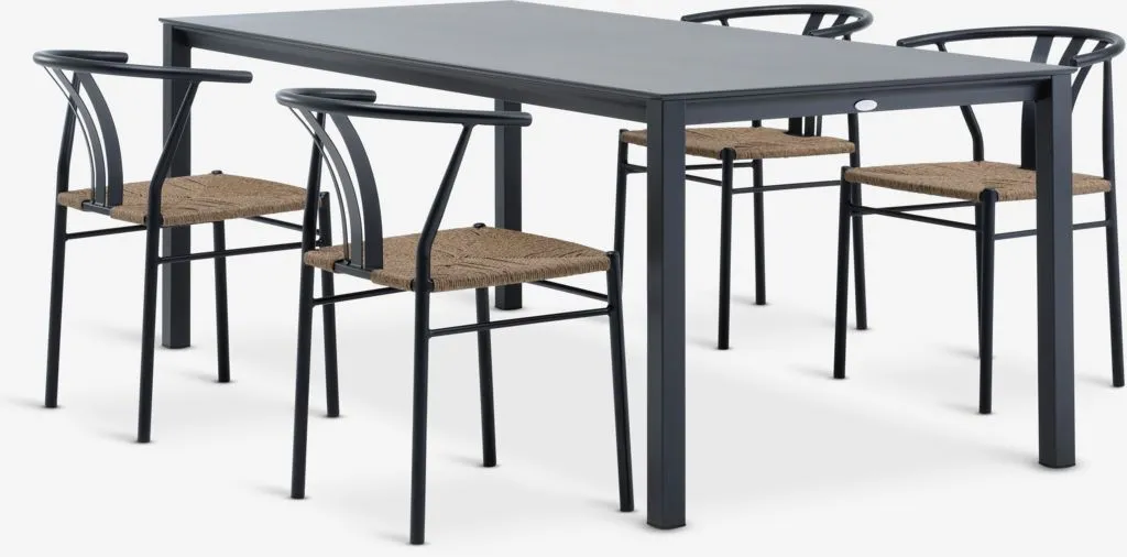 LANGET D207 sto + 4 TAGMARK stolice crna