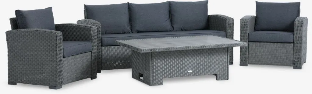 Lounge baštenska garnitura STAVERN 5os. siva